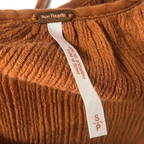 Free People Back to You Midi Jumper Burnt Orange Size S - Picture 3 of 8